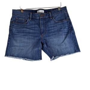 Loft Jean Shorts Women's 28 (measured 32) Blue Denim Cutt Off Cotton Stretch